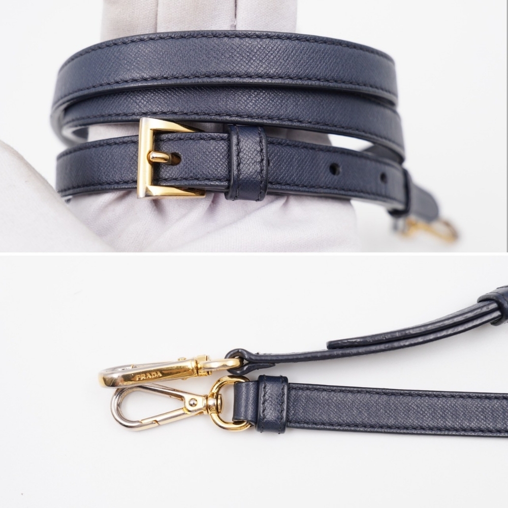 CB50 ❤️ PradaTessuto Nylon Saffiano Crossbody Bag Blue - Picture 9 of 14